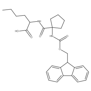 (2S)-2-{[1-({[(9H-fluoren-9-yl)methoxy]carbonyl}amino)cyclopentyl]formamido}hexanoic acid结构式