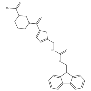 (3S)-1-{5-[({[(9H-fluoren-9-yl)methoxy]carbonyl}amino)methyl]furan-2-carbonyl}piperidine-3-carboxylic acid结构式