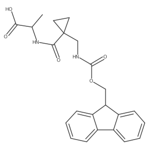 (2R)-2-({1-[({[(9H-fluoren-9-yl)methoxy]carbonyl}amino)methyl]cyclopropyl}formamido)propanoic acid Structure