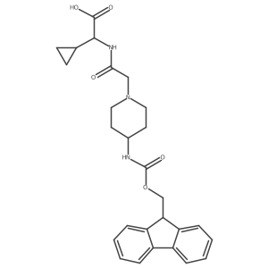 2-cyclopropyl-2-{2-[4-({[(9H-fluoren-9-yl)methoxy]carbonyl}amino)piperidin-1-yl]acetamido}acetic acid Structure