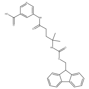 5-[4-({[(9H-fluoren-9-yl)methoxy]carbonyl}amino)-4-methylpentanamido]pyridine-3-carboxylic acid结构式