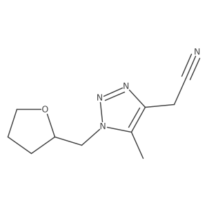 2-[5-methyl-1-(oxolan-2-ylmethyl)-1H-1,2,3-triazol-4-yl]acetonitrile Structure