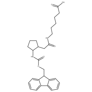 6-{2-[2-({[(9H-fluoren-9-yl)methoxy]carbonyl}amino)cyclopentyl]acetamido}hexanoic acid Structure