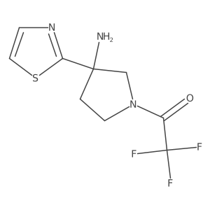 1-[3-Amino-3-(1,3-thiazol-2-yl)pyrrolidin-1-yl]-2,2,2-trifluoroethan-1-one结构式