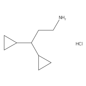 3,3-Dicyclopropylpropan-1-amine hydrochloride结构式