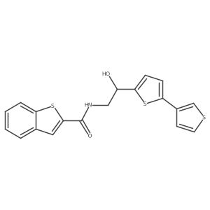 N-(2-([2,3'-bithiophen]-5-yl)-2-hydroxyethyl)benzo[b]thiophene-2-carboxamide结构式