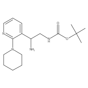 tert-butyl N-{2-amino-2-[2-(piperidin-1-yl)pyridin-3-yl]ethyl}carbamate Structure