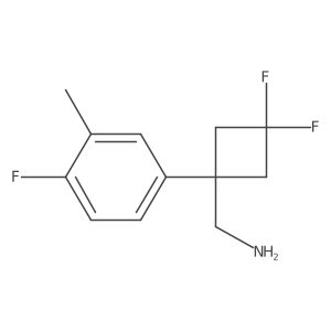 [3,3-Difluoro-1-(4-fluoro-3-methylphenyl)cyclobutyl]methanamine Structure