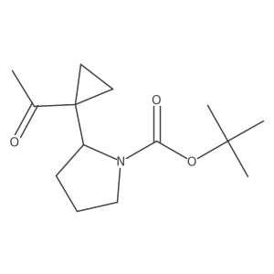 Tert-butyl 2-(1-acetylcyclopropyl)pyrrolidine-1-carboxylate结构式