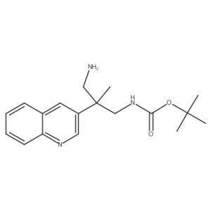 tert-butyl N-[3-amino-2-methyl-2-(quinolin-3-yl)propyl]carbamate结构式