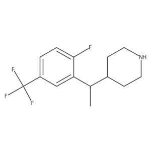 4-{1-[2-Fluoro-5-(trifluoromethyl)phenyl]ethyl}piperidine Structure