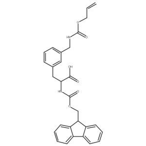 (R)-2-((((9H-Fluoren-9-yl)methoxy)carbonyl)amino)-3-(3-((((allyloxy)carbonyl)amino)methyl)phenyl)propanoic acid结构式
