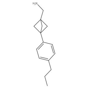 [3-(4-Propylphenyl)-1-bicyclo[1.1.1]pentanyl]methanamine结构式