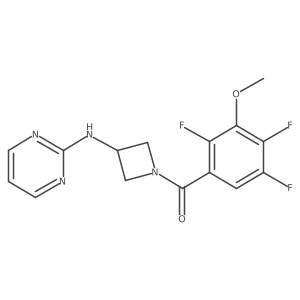 (3-(Pyrimidin-2-ylamino)azetidin-1-yl)(2,4,5-trifluoro-3-methoxyphenyl)methanone Structure
