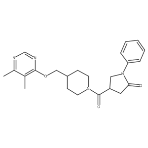 4-(4-{[(5,6-Dimethylpyrimidin-4-yl)oxy]methyl}piperidine-1-carbonyl)-1-phenylpyrrolidin-2-one结构式