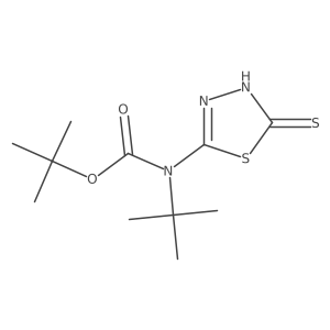 tert-butyl N-tert-butyl-N-(5-sulfanyl-1,3,4-thiadiazol-2-yl)carbamate结构式