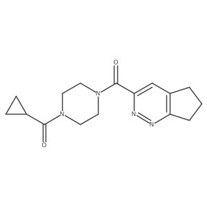 1-{5H,6H,7H-cyclopenta[c]pyridazine-3-carbonyl}-4-cyclopropanecarbonylpiperazine结构式