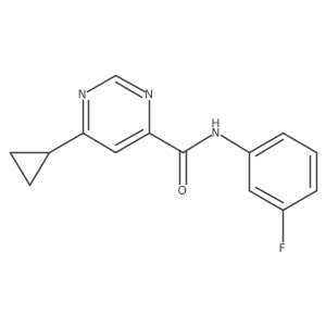 6-Cyclopropyl-N-(3-fluorophenyl)pyrimidine-4-carboxamide结构式