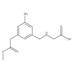 2-({[3-Amino-5-(2-methoxy-2-oxoethyl)phenyl]methyl}amino)acetic acid结构式