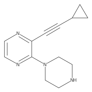 2-(2-Cyclopropylethynyl)-3-(piperazin-1-yl)pyrazine结构式
