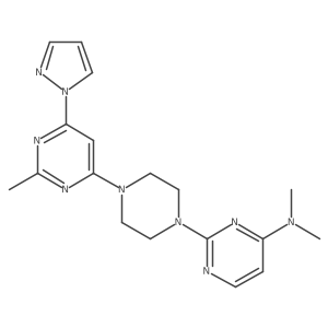N,N-dimethyl-2-{4-[2-methyl-6-(1H-pyrazol-1-yl)pyrimidin-4-yl]piperazin-1-yl}pyrimidin-4-amine Structure