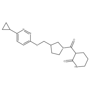 3-[3-[(6-Cyclopropylpyridazin-3-yl)oxymethyl]pyrrolidine-1-carbonyl]piperidin-2-one Structure