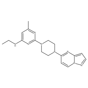N-ethyl-6-methyl-2-(4-{pyrazolo[1,5-a]pyrimidin-5-yl}piperazin-1-yl)pyrimidin-4-amine结构式