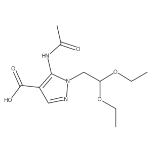 1-(2,2-diethoxyethyl)-5-acetamido-1H-pyrazole-4-carboxylic acid Structure