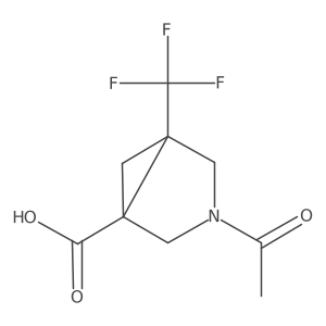 rac-(1R,5S)-3-acetyl-5-(trifluoromethyl)-3-azabicyclo[3.1.0]hexane-1-carboxylic acid结构式