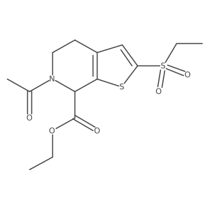 ethyl 6-acetyl-2-ethylsulfonyl-5,7-dihydro-4H-thieno[2,3-c]pyridine-7-carboxylate结构式