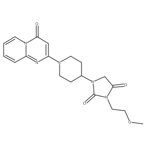 3-(2-methoxyethyl)-1-(1-{4-oxo-4H-pyrido[1,2-a]pyrimidin-2-yl}piperidin-4-yl)imidazolidine-2,4-dione Structure