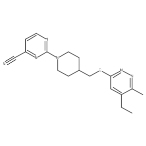 2-(4-{[(5-Ethyl-6-methylpyridazin-3-yl)oxy]methyl}piperidin-1-yl)pyrimidine-4-carbonitrile结构式