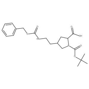 4-(2-{[(Benzyloxy)carbonyl]amino}ethyl)-1-[(tert-butoxy)carbonyl]pyrrolidine-2-carboxylic acid结构式