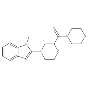 1-methyl-2-[2-(thiomorpholine-4-carbonyl)morpholin-4-yl]-1H-1,3-benzodiazole结构式