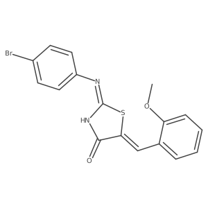 (5Z)-2-[(4-bromophenyl)amino]-5-(2-methoxybenzylidene)-1,3-thiazol-4(5H)-one结构式