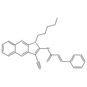 (E)-N-(3-cyano-1-pentylpyrrolo[3,2-b]quinoxalin-2-yl)-3-phenylprop-2-enamide结构式