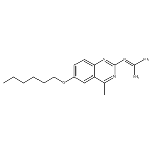 N-[6-(Hexyloxy)-4-methyl-2-quinazolinyl]guanidine结构式