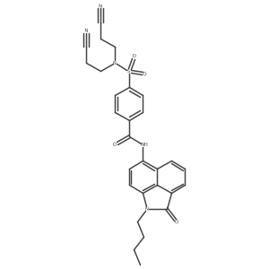 4-(N,N-bis(2-cyanoethyl)sulfamoyl)-N-(1-butyl-2-oxo-1,2-dihydrobenzo[cd]indol-6-yl)benzamide结构式