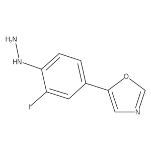 5-(4-Hydrazinyl-3-iodophenyl)oxazole结构式
