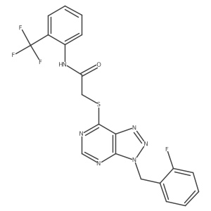 2-((3-(2-fluorobenzyl)-3H-[1,2,3]triazolo[4,5-d]pyrimidin-7-yl)thio)-N-(2-(trifluoromethyl)phenyl)acetamide Structure
