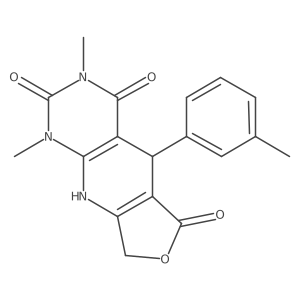 1,3-dimethyl-5-(3-methylphenyl)-5,9-dihydrofuro[3',4':5,6]pyrido[2,3-d]pyrimidine-2,4,6(1H,3H,8H)-trione Structure