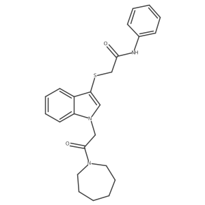 2-{[1-(2-azepan-1-yl-2-oxoethyl)-1H-indol-3-yl]thio}-N-phenylacetamide结构式