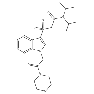 N,N-diisopropyl-2-((1-(2-morpholino-2-oxoethyl)-1H-indol-3-yl)sulfonyl)acetamide结构式