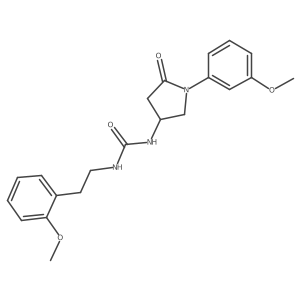 1-(2-Methoxyphenethyl)-3-(1-(3-methoxyphenyl)-5-oxopyrrolidin-3-yl)urea结构式