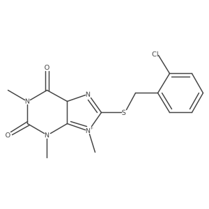 8-[(2-chlorophenyl)methylsulfanyl]-1,3,9-trimethyl-5H-purin-9-ium-2,6-dione Structure
