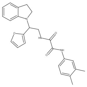 N1-(3,4-dimethylphenyl)-N2-(2-(furan-2-yl)-2-(indolin-1-yl)ethyl)oxalamide结构式
