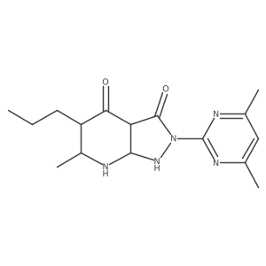 2-(4,6-Dimethylpyrimidin-2-yl)-6-methyl-5-propyl-1,3a,5,6,7,7a-hexahydropyrazolo[3,4-b]pyridine-3,4-dione结构式