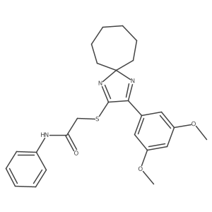 2-{[3-(3,5-Dimethoxyphenyl)-1,4-diazaspiro[4.6]undeca-1,3-dien-2-YL]sulfanyl}-N-phenylacetamide Structure