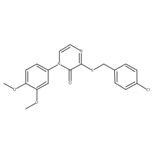 3-((4-chlorobenzyl)thio)-1-(3,4-dimethoxyphenyl)pyrazin-2(1H)-one结构式