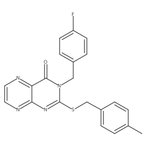 3-[(4-Fluorophenyl)methyl]-2-{[(4-methylphenyl)methyl]sulfanyl}-3,4-dihydropteridin-4-one Structure